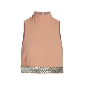 Cinq A Sept Embellished Turtleneck Crop Top, Blush XS